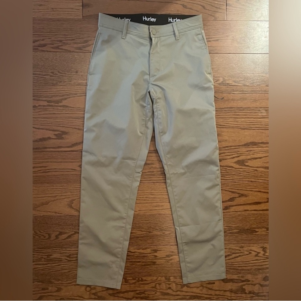 Hurley Jet Set Tech Pants Mens Green Performance Stretch Chino Trouser